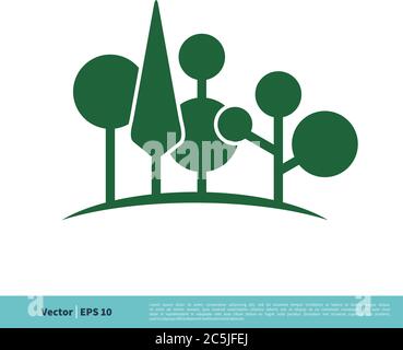 Green Tree Icon Vector Logo Template Illustration Design. Vector EPS 10. Stock Vector