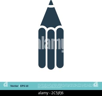 Pencil Icon Vector Logo Template Illustration Design. Vector EPS 10. Stock Vector