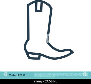 Cowboy Boot Icon Vector Logo Template Illustration Design. Vector EPS 10. Stock Vector