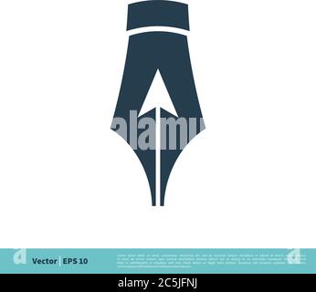 Arrow inside Pen Icon Vector Logo Template Illustration Design. Vector EPS 10. Stock Vector