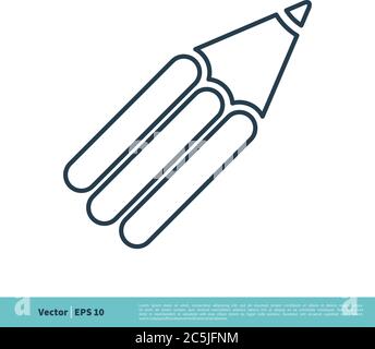 Pencil Icon Vector Logo Template Illustration Design. Vector EPS 10. Stock Vector