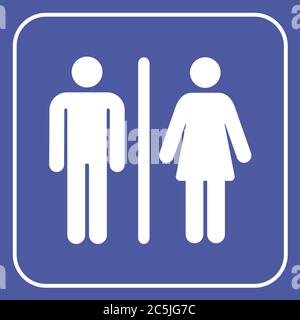 Man and a lady toilet sign. Vector illustration in trendy flat style. EPS 10 Stock Vector