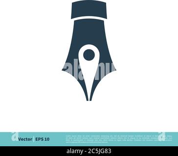 Point inside Pen Icon Vector Logo Template Illustration Design. Vector EPS 10. Stock Vector