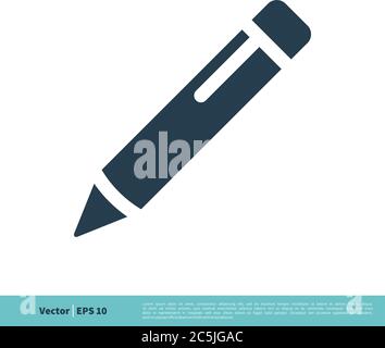 Pencil Icon Vector Logo Template Illustration Design. Vector EPS 10. Stock Vector