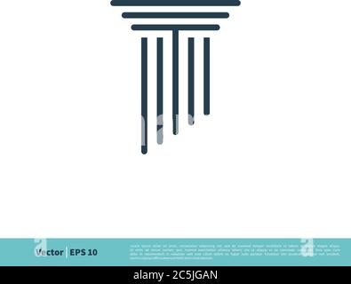 Pillar, Column Lawyer Icon Vector Logo Template Illustration Design. Vector EPS 10. Stock Vector