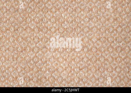 Brown and white geometric woolen fabric background Stock Photo