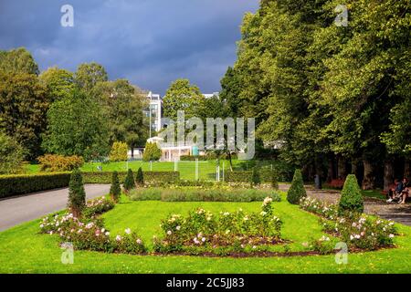 Oslo, Ostlandet / Norway - 2019/08/30: Panoramic view of Frogner Park, Frognerparken, in northwestern district of Oslo Stock Photo