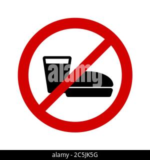 No Food And Drink sign on white background. Vector illustration in trendy flat style. EPS 10 Stock Vector