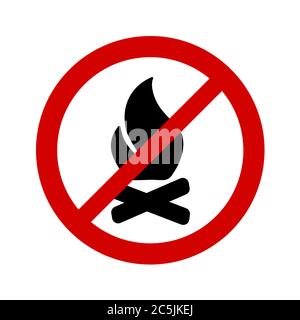 No fire sign on white background. Vector illustration in trendy flat style. EPS 10 Stock Vector