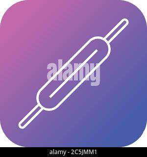 Unique Roller And Pin Vector Line Icon Stock Vector