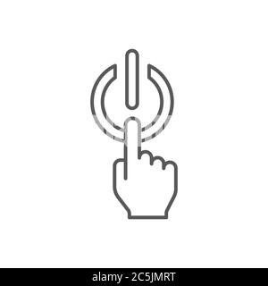 Switch off after use vector icon symbol energy saving isolated on white background Stock Vector