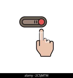 Switch off after use vector icon symbol energy saving isolated on white background Stock Vector