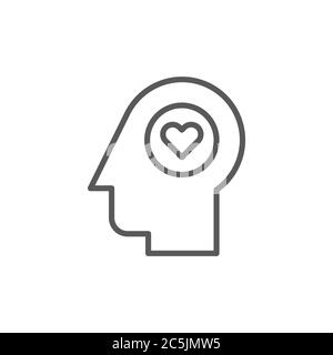 Thinking of love vector icon symbol fall in love isolated on white background Stock Vector