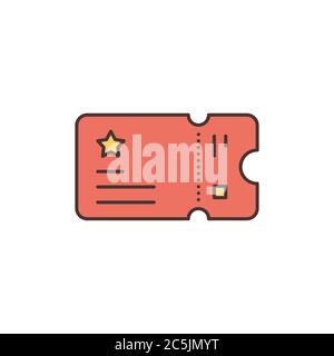 Ticket vector icon symbol permission isolated on white background Stock ...