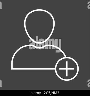 Unique Add Account Vector Line Icon Stock Vector