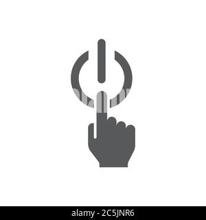 Switch off after use vector icon symbol energy saving isolated on white background Stock Vector