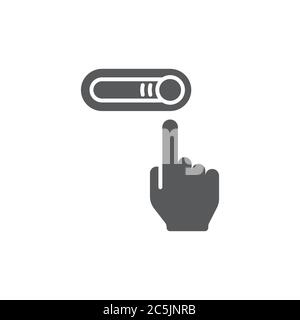 Switch off after use vector icon symbol energy saving isolated on white background Stock Vector