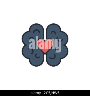 Thinking of love vector icon symbol fall in love isolated on white background Stock Vector