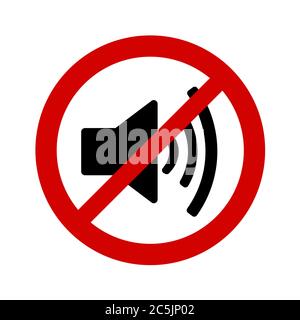 No sound sign on white background. Vector illustration in trendy flat style. EPS 10 Stock Vector