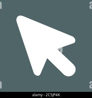 Mouse cursor icon. For websites and apps. Image on grey background. Flat line vector illustration. Stock Vector