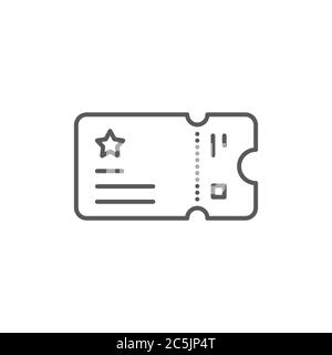 Ticket vector icon symbol permission isolated on white background Stock Vector