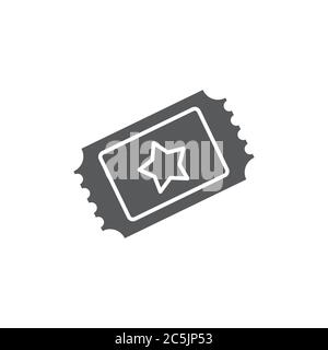 Ticket vector icon symbol permission isolated on white background Stock Vector