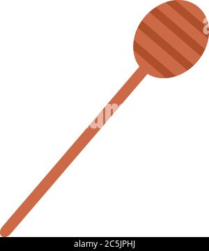Empty wooden spoon on white background. Vector illustration. Stock Vector