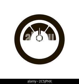 Speedometer measures the speed of the car icon in trendy flat style isolated. Eps 10. Stock Vector