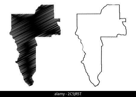 Nez Perce County, Idaho (U.S. county, United States of America, USA, U.S., US) map vector illustration, scribble sketch Nez Perce map Stock Vector