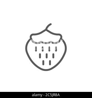 Strawberry vector icon symbol delicious fruit isolated on white background Stock Vector