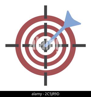 Target Icon on white background. Vector illustration in trendy flat style. EPS 10 Stock Vector