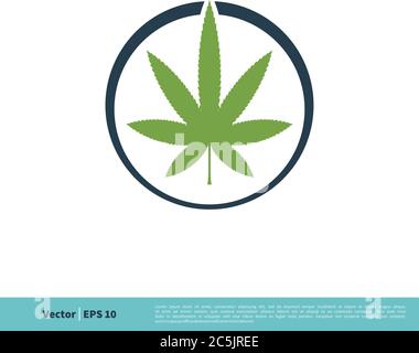 Hemp Leaf, Marijuana, Ganja Icon Vector Logo Template Illustration Design. Vector EPS 10. Stock Vector