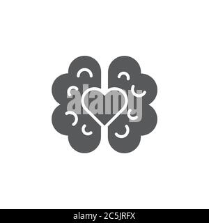 Thinking of love vector icon symbol fall in love isolated on white background Stock Vector