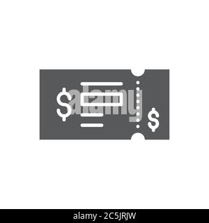 Ticket vector icon symbol permission isolated on white background Stock Vector