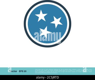 Tennessee Flag Icon Vector Logo Template Illustration Design. Vector EPS 10. Stock Vector