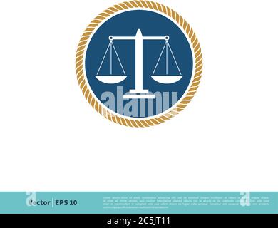 Scale of Justice Icon Vector Logo Template Illustration Design. Vector EPS 10. Stock Vector