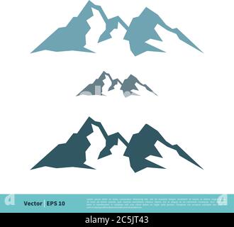 Stone / Rock Mountain Icon Vector Logo Template Illustration Design. Vector EPS 10. Stock Vector