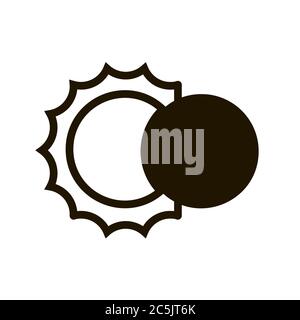 Solar eclipse icon in trendy flat style isolated. Eps 10. Stock Vector
