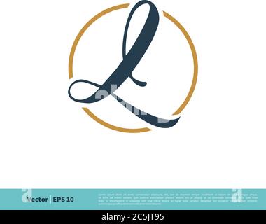 Letter L in Circle Icon Vector Logo Template Illustration Design. Vector EPS 10. Stock Vector