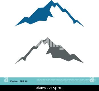Stone / Rock Mountain Icon Vector Logo Template Illustration Design. Vector EPS 10. Stock Vector