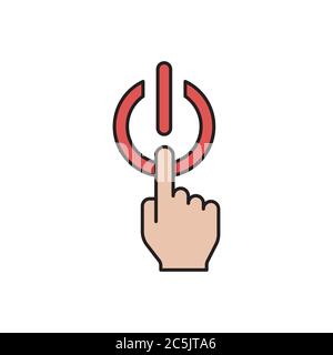 Switch off after use vector icon symbol energy saving isolated on white background Stock Vector