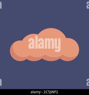 Abstract paper cut red cloud on dark background. Stock Vector