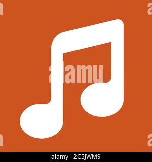 Music note icon isolated on red background. Vector illustration. Stock Vector