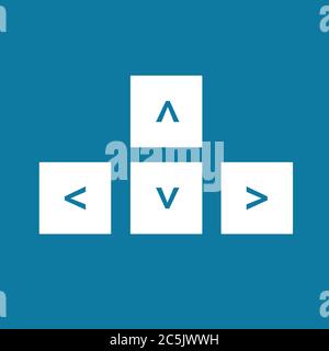 Keyboard icon. For websites and apps. Image on blue background. Flat line vector illustration. Stock Vector