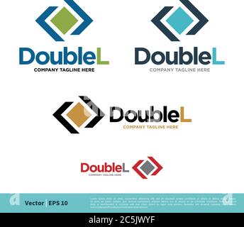 Colorful Square L L Letter Icon Vector Logo Template Illustration Design. Vector EPS 10. Stock Vector