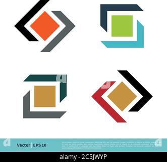 Colorful Square L L Letter Icon Vector Logo Template Illustration Design. Vector EPS 10. Stock Vector