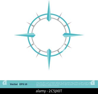 Compass Rose Icon Vector Logo Template Illustration Design. Vector EPS 10. Stock Vector