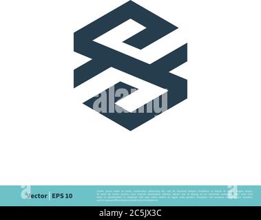 Abstract S Letter Hexagon Shape Icon Vector Logo Template Illustration Design. Vector EPS 10. Stock Vector