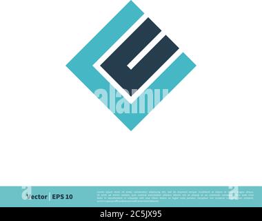 Letter C Line Art Square Icon Vector Logo Template Illustration Design. Vector EPS 10. Stock Vector