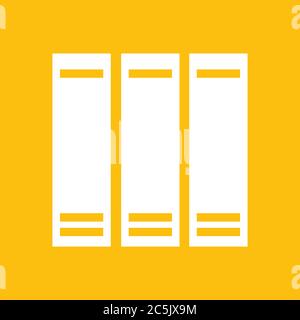Ring binders folders icon. For websites and apps. Image on yellow background. Flat line vector illustration. Stock Vector